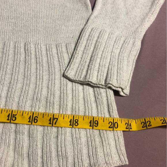 White Sequins V-Neck Sweater - Picture 9 of 9